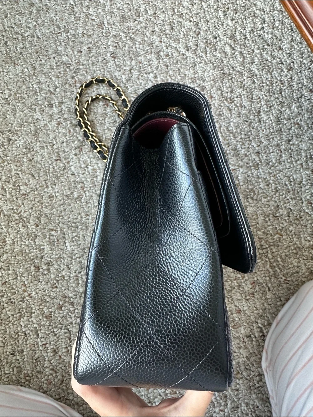 Chanel Jumbo Classic Flap - Black Caviar Leather - Gold Hardware - Full Set 2018
